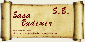Saša Budimir vizit kartica